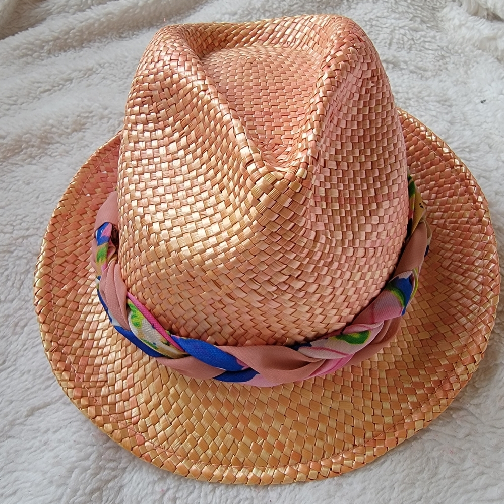 Pink Straw Fedora